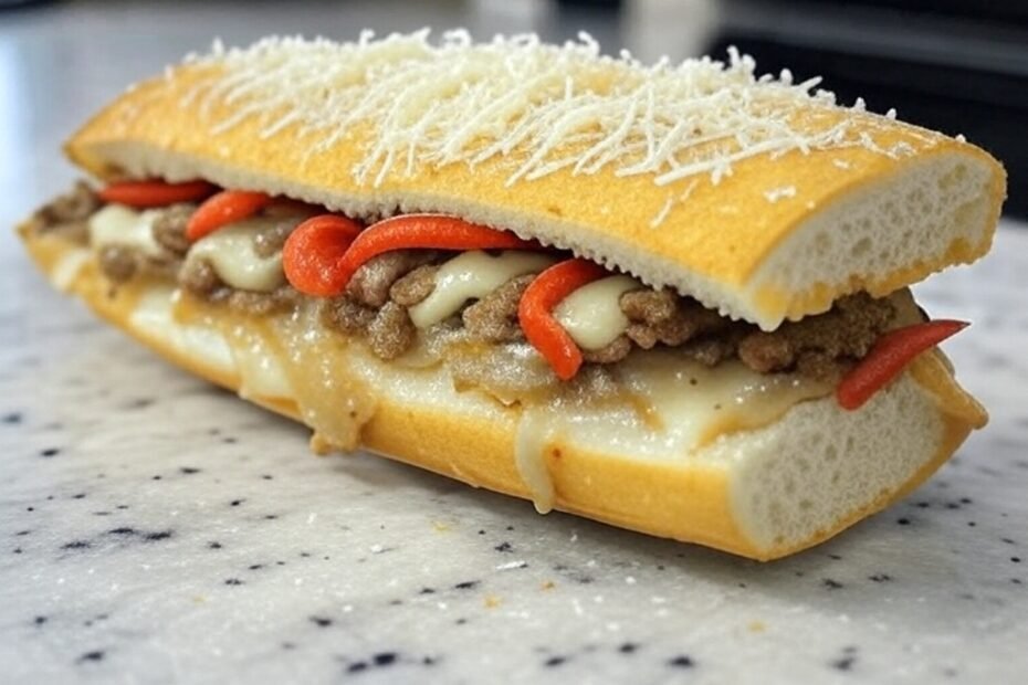 Philly Cheesesteak (shaved beef, onions, and Cheez Whiz on a hoagie roll)