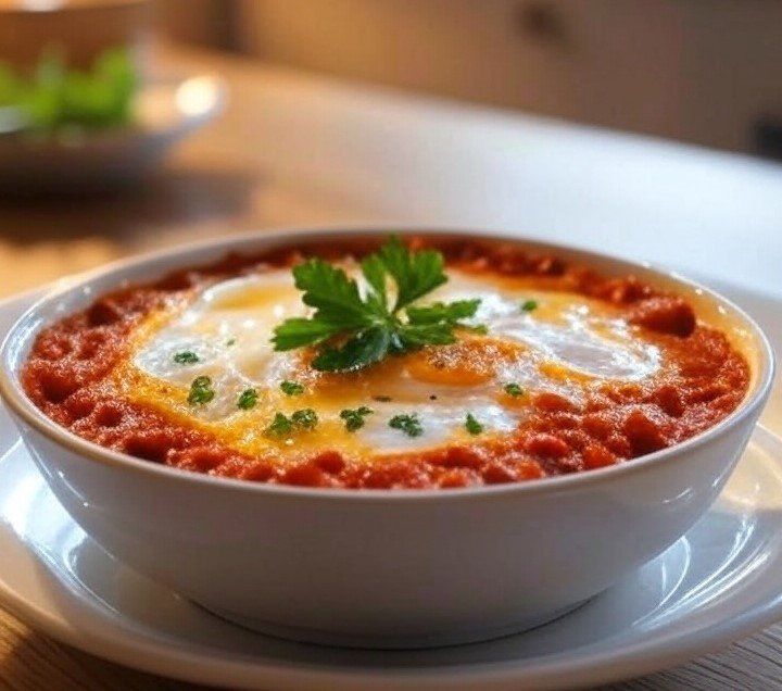 Menemen – Scrambled Eggs with Tomatoes, Peppers, and Spices