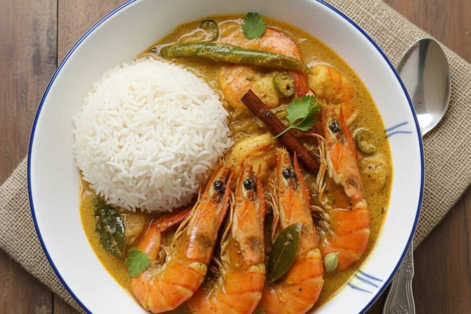 Chingri Malai Curry - Prawns in creamy coconut milk.